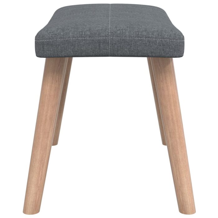 Chaise de relaxation avec tabouret Gris foncé Tissu – Image 8