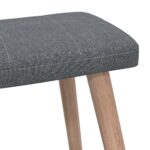 Chaise de relaxation avec tabouret Gris foncé Tissu – Image 9