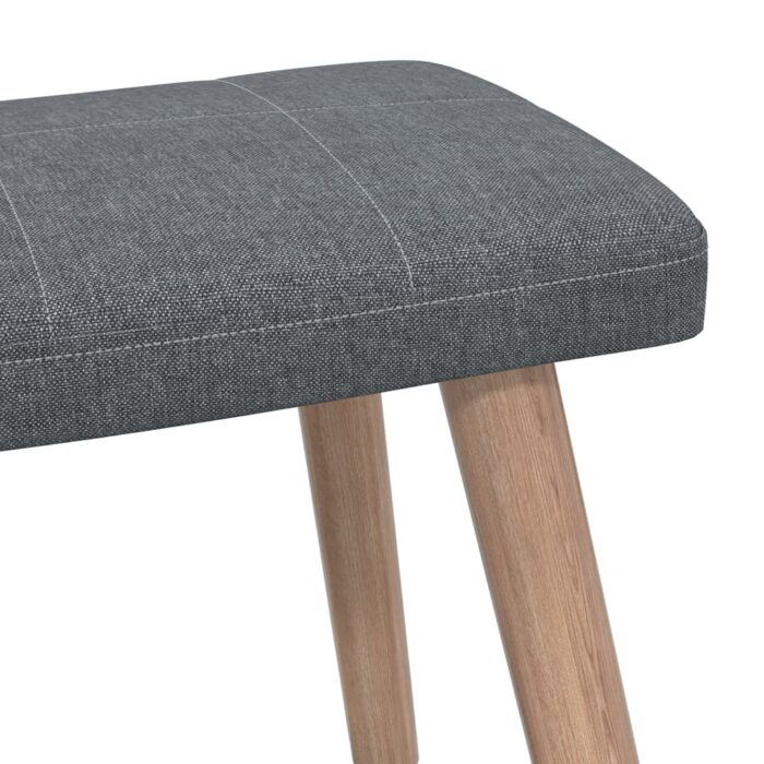 Chaise de relaxation avec tabouret Gris foncé Tissu – Image 9