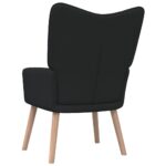 Chaise de relaxation avec tabouret Noir Tissu – Image 4
