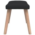 Chaise de relaxation avec tabouret Noir Tissu – Image 8