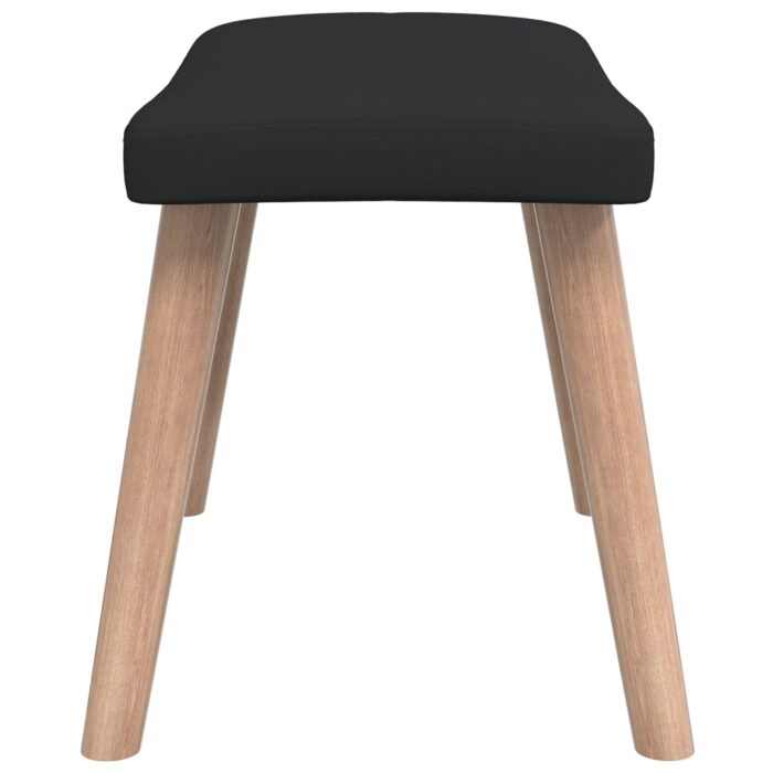 Chaise de relaxation avec tabouret Noir Tissu – Image 8