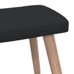 Chaise de relaxation avec tabouret Noir Tissu – Image 9