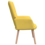 Chaise de relaxation avec tabouret Jaune moutarde Tissu – Image 3