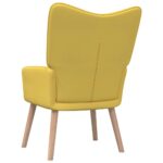Chaise de relaxation avec tabouret Jaune moutarde Tissu – Image 4