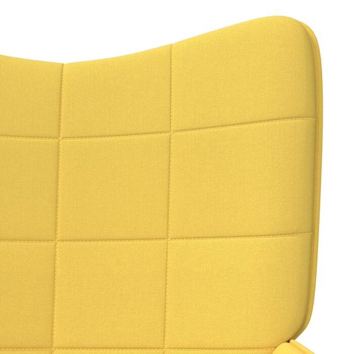 Chaise de relaxation avec tabouret Jaune moutarde Tissu – Image 5