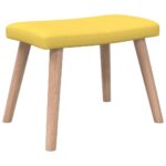 Chaise de relaxation avec tabouret Jaune moutarde Tissu – Image 6
