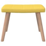 Chaise de relaxation avec tabouret Jaune moutarde Tissu – Image 7