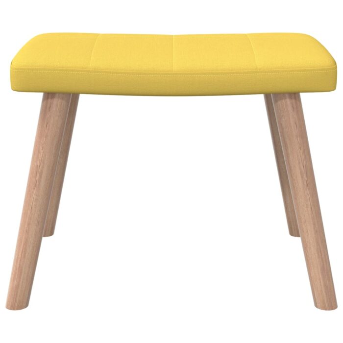 Chaise de relaxation avec tabouret Jaune moutarde Tissu – Image 7