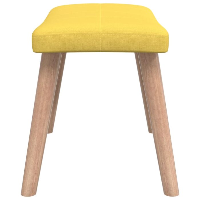 Chaise de relaxation avec tabouret Jaune moutarde Tissu – Image 8