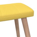 Chaise de relaxation avec tabouret Jaune moutarde Tissu – Image 9