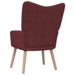 Chaise de relaxation avec tabouret Rouge bordeaux Tissu – Image 4