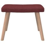 Chaise de relaxation avec tabouret Rouge bordeaux Tissu – Image 7