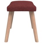 Chaise de relaxation avec tabouret Rouge bordeaux Tissu – Image 8