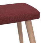 Chaise de relaxation avec tabouret Rouge bordeaux Tissu – Image 9