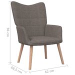 Chaise de relaxation avec tabouret Taupe Tissu – Image 10