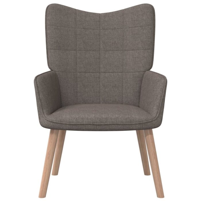 Chaise de relaxation avec tabouret Taupe Tissu – Image 2