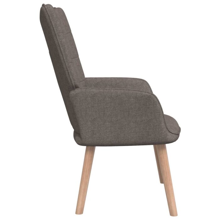 Chaise de relaxation avec tabouret Taupe Tissu – Image 3