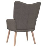 Chaise de relaxation avec tabouret Taupe Tissu – Image 4