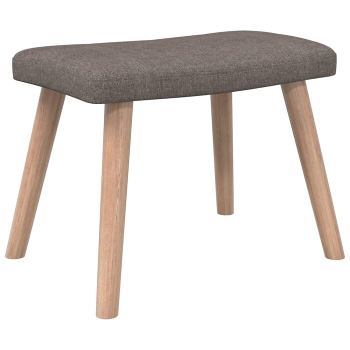 Chaise de relaxation avec tabouret Taupe Tissu – Image 6