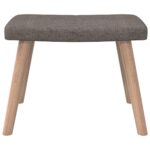 Chaise de relaxation avec tabouret Taupe Tissu – Image 7