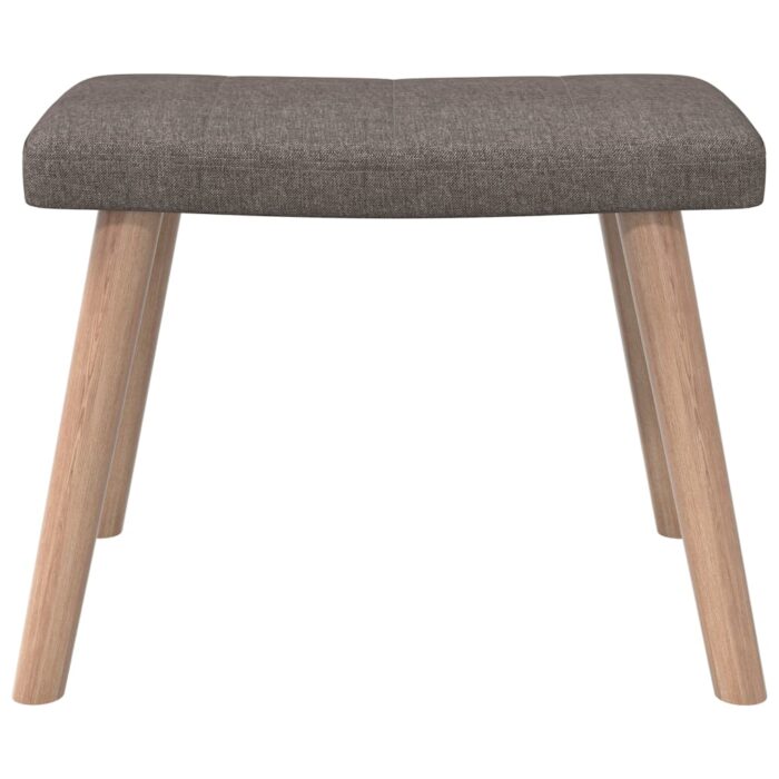 Chaise de relaxation avec tabouret Taupe Tissu – Image 7