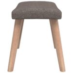 Chaise de relaxation avec tabouret Taupe Tissu – Image 8