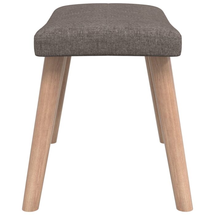 Chaise de relaxation avec tabouret Taupe Tissu – Image 8