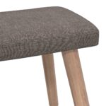 Chaise de relaxation avec tabouret Taupe Tissu – Image 9
