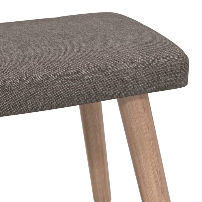 Chaise de relaxation avec tabouret Taupe Tissu – Image 9