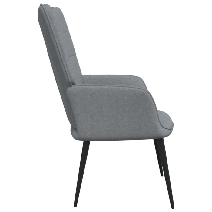 Chaise de relaxation Gris clair Tissu – Image 2