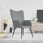 Chaise de relaxation Gris clair Tissu