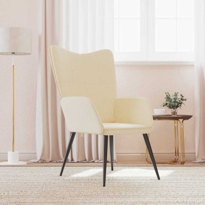 Chaise de relaxation Crème Tissu – Image 1