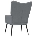 Chaise de relaxation avec tabouret Gris clair Tissu – Image 4