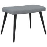 Chaise de relaxation avec tabouret Gris clair Tissu – Image 6