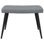 Chaise de relaxation avec tabouret Gris clair Tissu – Image 7