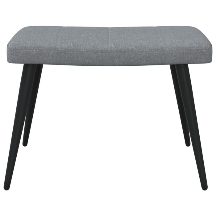 Chaise de relaxation avec tabouret Gris clair Tissu – Image 7