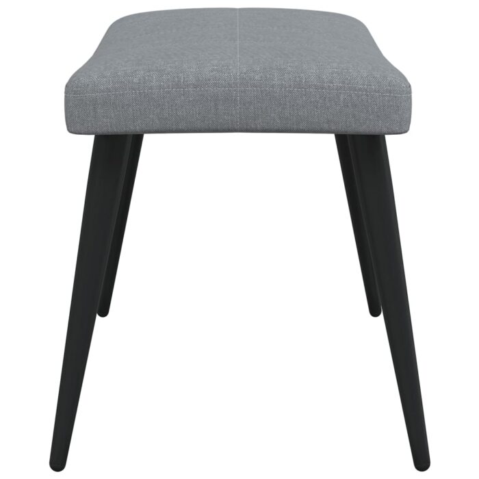 Chaise de relaxation avec tabouret Gris clair Tissu – Image 8