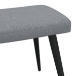 Chaise de relaxation avec tabouret Gris clair Tissu – Image 9