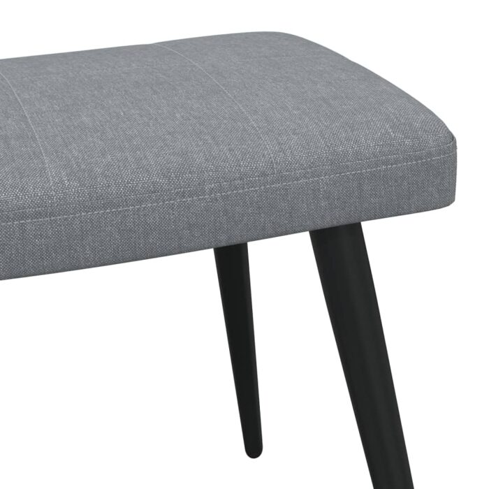 Chaise de relaxation avec tabouret Gris clair Tissu – Image 9