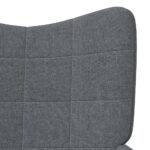 Chaise de relaxation avec tabouret Gris foncé Tissu – Image 5