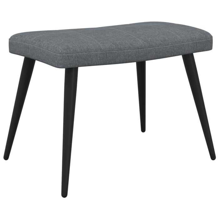 Chaise de relaxation avec tabouret Gris foncé Tissu – Image 6