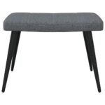 Chaise de relaxation avec tabouret Gris foncé Tissu – Image 7