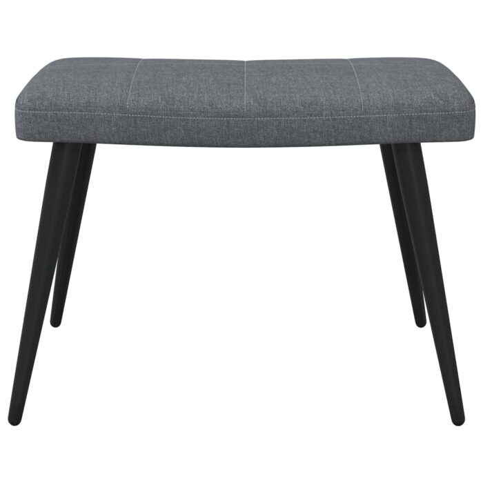 Chaise de relaxation avec tabouret Gris foncé Tissu – Image 7