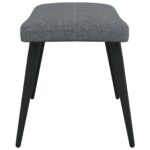 Chaise de relaxation avec tabouret Gris foncé Tissu – Image 8