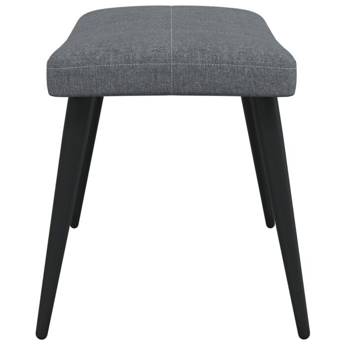 Chaise de relaxation avec tabouret Gris foncé Tissu – Image 8