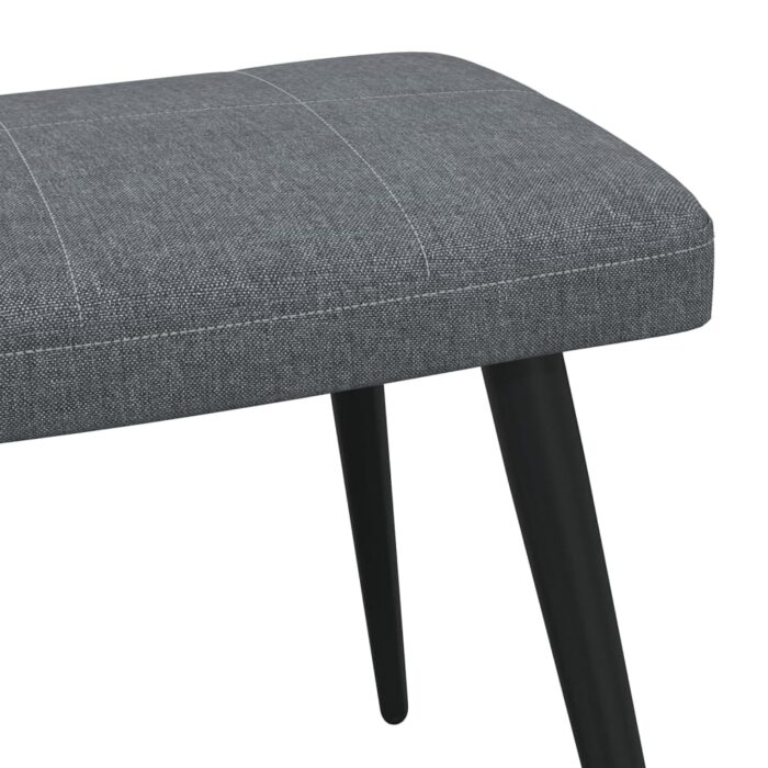 Chaise de relaxation avec tabouret Gris foncé Tissu – Image 9