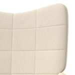 Chaise de relaxation avec tabouret Crème Tissu – Image 5