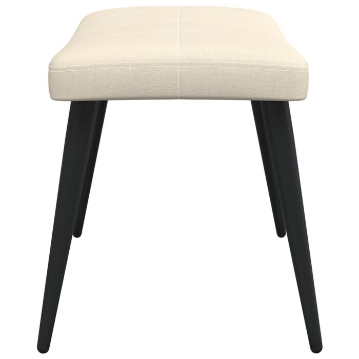 Chaise de relaxation avec tabouret Crème Tissu – Image 8