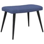 Chaise de relaxation avec tabouret Bleu Tissu – Image 6